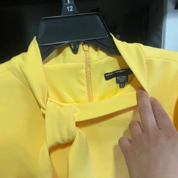 Maggy London Yellow Neck Tie Sheath Dress - Picture 3 of 5